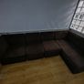4 Seater L Corner Sofa Brown Fabric couch Image 3