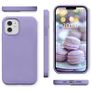 Liquid Silicone Case For iPhone 12 Mini Luxury Thin Soft Phone Cover New Lilac Purple - FHT4IP12MLK Image 4