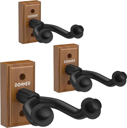 Guitar Wall Mount Hanger Black Walnut Wall Hook for String Instruments, Guitars, Bass, Folk Ukulele, Violin, Mandolin Banjo, Guitar Wall Holder (FREE SHIPPING)