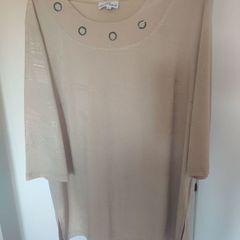 in-Print beige golden blouse size UK22 EU50 Postage included