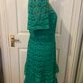 Whistles Green Lace Dress - Size 14 - Elegant Tiered Design Image 3