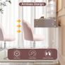 Vanity Chair for Dressing Table with Wheels, Boucle Chair for Bedroom, Swivel Armchair for Home, Height Adjustable&Easy Assembly, Pink Image 5