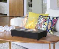 Rectangle Tabletop Bio Ethanol Fireplace Indoor Outdoor Fire Pit Portable Fire Bowl Pot Fireplace in Black, Realistic Burning (FREE POSTAGE)