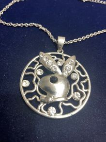 playboy necklace crystal rhinestone
