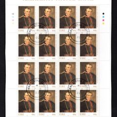 2002 Ireland Death Centenary of Archbishop Croke (First Patron of the GAA) Stamp Sheetlet 1B1B1B1B Fine Used with Dublin CDS cancel of 17th September 2002 (First day of issued) on envelope extract.