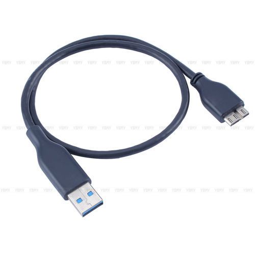 40cm Super USB 3.0 Micro Lead USB3 Std Type A to Micro B Cable Male Black SS