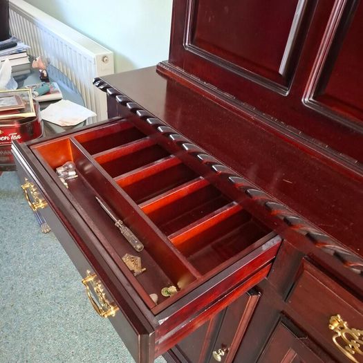 Dining Display Cabinet Carved Mahogany
