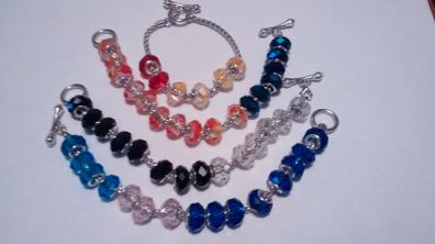 Pandora Style Faceted Glass Beads