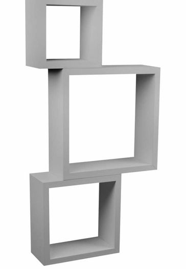 Floating Shelves/Cube Or Tray Shaped Design Set of 3 Large, Medium, Small
