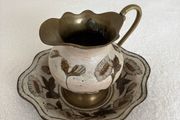 Metal Gold Decor Jug and Bowl