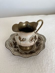 Metal Gold Decor Jug and Bowl