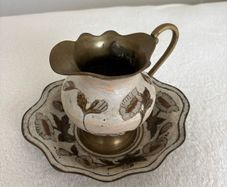 Metal Gold Decor Jug and Bowl