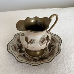 Metal Gold Decor Jug and Bowl