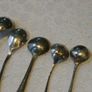 Antique Salt and Mustard Spoons, Some Damaged, Silver 26g Image 3