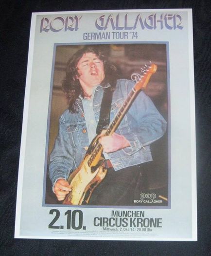 Rory Gallagher-German Tour '74 concert poster
