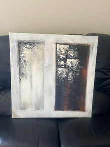 Never used canvas painting white and brown and black