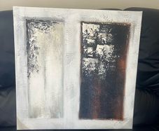 Never used canvas painting white and brown and black