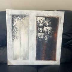 Never used canvas painting white and brown and black