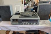 Vintage 70s Toshiba Stereo Music Centre, Model SM-2750, Radio, Tape &amp; Phono (Record Player), Plus Speakers, Radio works fine, Phono works fine but needs new needle, Tape Deck has no cover and is not working