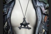 Protection 1700s Coffin Nails and Crow Necklace Brutalist Crust Punk Pagan Pendant Necklace Talisman Wasteland Dystopian Gothic