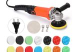 Polishing Machine, Hand Polisher Grinder Electric Car Wax Polisher, 6 Variable Speed, 14 Pieces Polishing Sponge, 3000 rpm, 1200 W, for Grinding, Polishing, Waxingntique Brush Chimney
