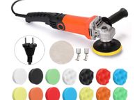 main image for ad Polishing Machine, Hand Polisher Grinder Electric Car Wax Polisher, 6 Variable Speed, 14 Pieces Polishing Sponge, 3000 rpm, 1200 W, for Grinding, Polishing, Waxingntique Brush Chimney