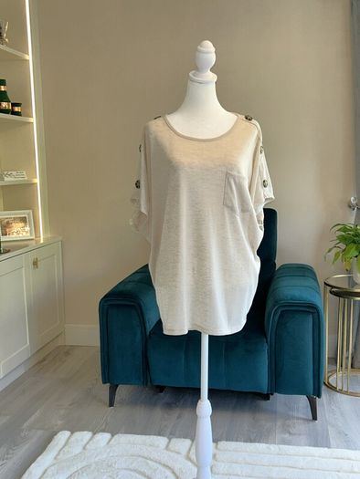 Brand-new Beige Short Sleeved Top