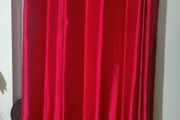 red curtains