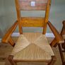 2 Solid Wood Chairs with Woven Seats Image 3