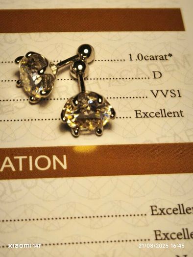 1 carat + 1 carat Moissanite Solitaire Stud Earrings