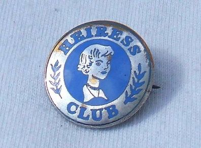 HEIRESS CLUB membership enamel badge 1950s (Girls Own Paper magazine). A scarce badge.