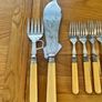 Antique 1894 Silver Collared Sheffield Fish Set Image 2
