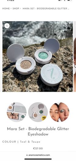 Anam Cosmetics Mara Set - Biodegradable Glitter Eyeshadow COLOUR | Teal & Taupe