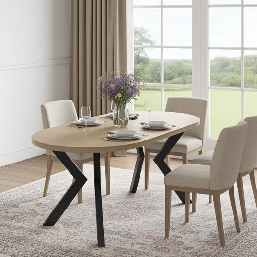 Orion Industrial Extendable Dining Table Veneer or Laminated 100-180cm