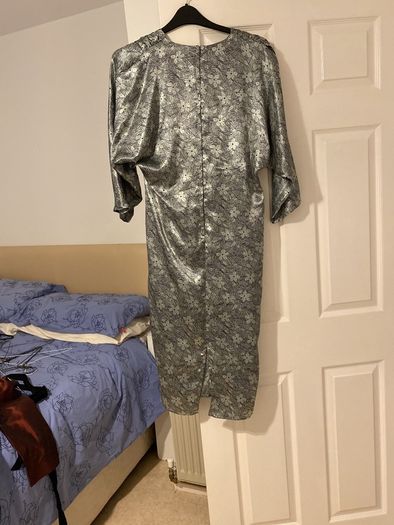 silver and black dress