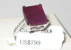 WOW 5.95 ctw Genuine Ruby & Diamond 10K White Gold Engagement Wedding Anniversary Ring New
