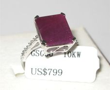 WOW 5.95 ctw Genuine Ruby & Diamond 10K White Gold Engagement Wedding Anniversary Ring New