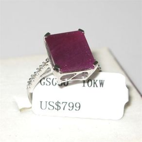 WOW 5.95 ctw Genuine Ruby & Diamond 10K White Gold Engagement Wedding Anniversary Ring New
