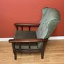 Elegant Grey Tufted High Back Armchair Image 3