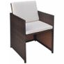 5 Piece Outdoor Dining Set with Cushions Poly Rattan Brown Image 7
