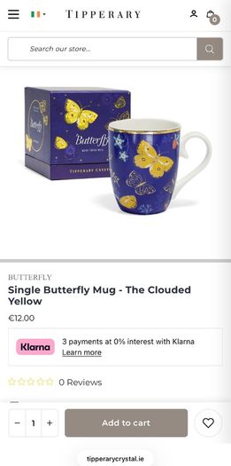 Tipperary Crystal Bone China mug