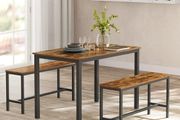 New 3 Piece Set Dining Set Rustic Brown