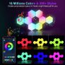Hexagon Lights - 8 Pack RGB LED Lights, App-Controlled Hexagonal Smart Lighting Panels Sync to Music for Room, Bar, Gaming Setup, Bedroom Image 2