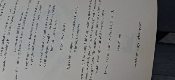 Harry Potter 1st editions