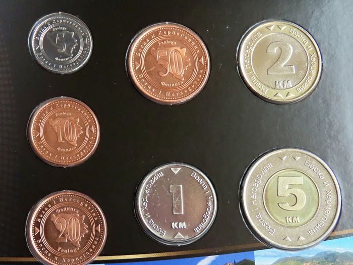 Bosnia and Herzegovina BUNC 1998 - 2009 certificated coins set
