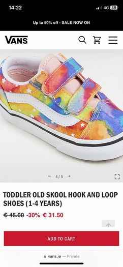 Toddler glow in the dark vans size 21