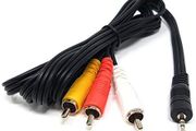 Jack Plug to Triple 3 x RCA Cable AV Audio Video Lead TV Camera (3m)