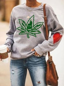 happy weed face sweatshirt