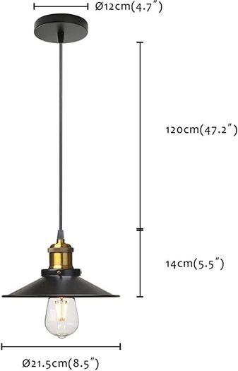 Vintage Industrial Style Ceiling Pendant Lights,Set of 3 Black Metal Pendant Lights,Hanging Light Fixture for Kitchen Island,Farmhouse,Living Room,Bedroom