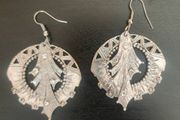 Lovely large costume silver tone earrings Free postage